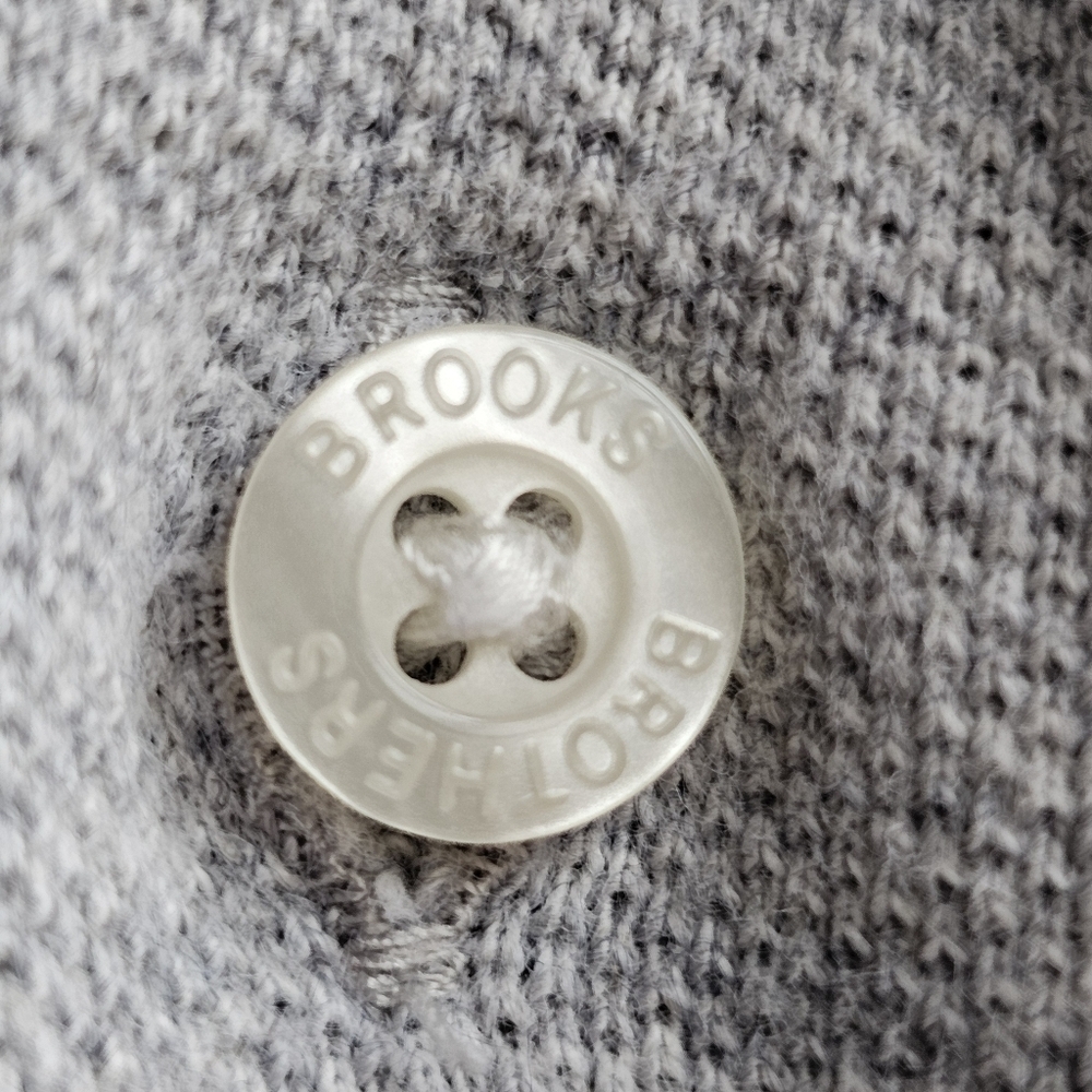 Brooks Brothers Red Fleece Polo Shirt Heather Grey Tonal Logo Vented Hem Size M - Picture 5 of 9